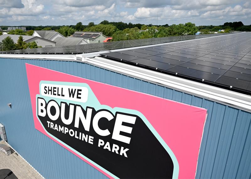 Shell We Bounce has a roof mounted solar array that is expected to save around $44,441 in electrical costs annually.